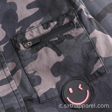 Giacca da uomo manica lunga camouflage moda